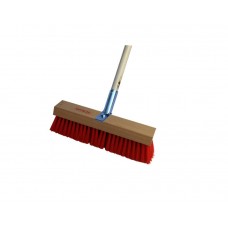 Fertiliser broom complete with handle and bracket